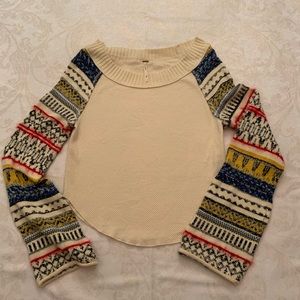 NWT Free People Thermal long sleeve, xs, ivory